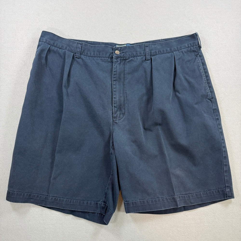 Vintage Polo Ralph Lauren Tyler Short Mens 42 Navy Pleated Chino Cotton Preppy